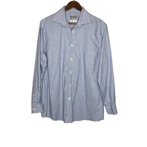 Michael Kors Blue Button Down Regular Fit Airsoft Stretch Size 16 32/33 Non Iron